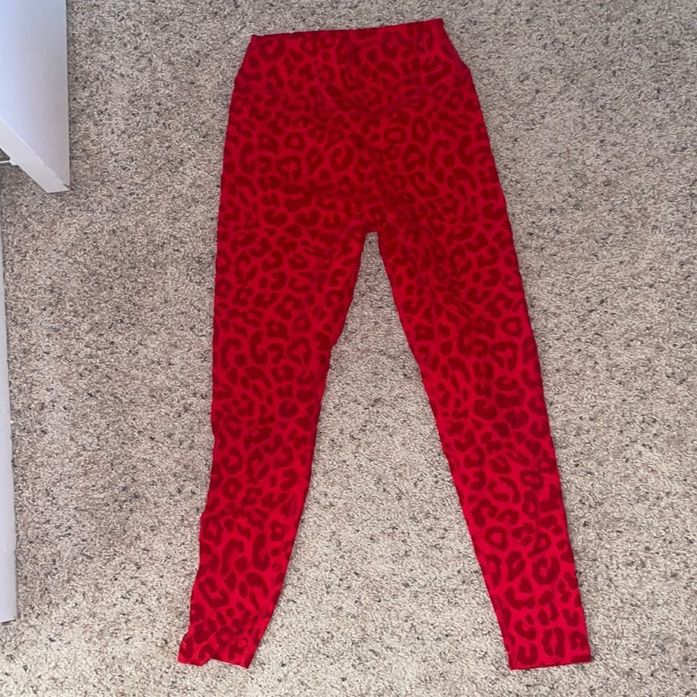 Balance athletica large fire cheetah pants - worn 1 time (too big)